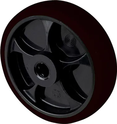 Produktbild von BS Rollen Gummirad B44, Rad-Ø 125 mm, Tragkraft 120 kg, Rollenlager, Kunststoff schwarz