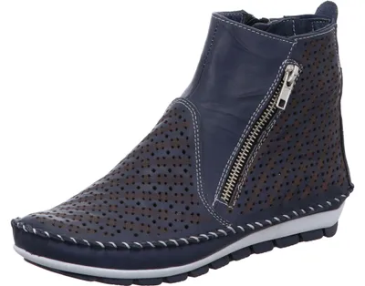 Produktbild von Gemini Damen Stiefelette aus Leder mit Lochmuster und Reißverschluss 382642-01,