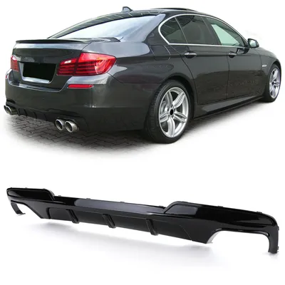 Produktbild von carparts online GmbH Heckdiffusor Performance Schwarz Glanz ABS Kunststoff 100% passgenau für BMW 5er Serie F10 F11 Limousine & Touring 550i M550d 2010-2017 (nur mit M-Paket Stoßstange)