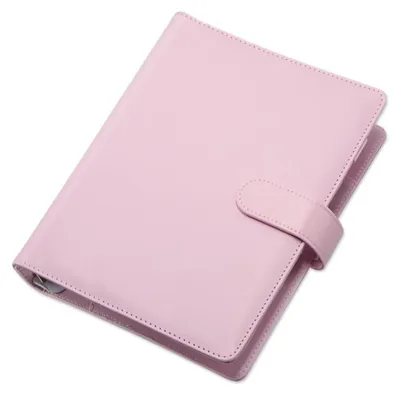 Produktbild von A5 Ringbuch Leer PolyurethanRosa 6 Loch Nachfüllbar Notizbuch für Schule Büro Arbeit Business Reise