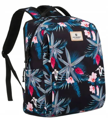 Produktbild von Peterson | Großer, geräumiger Damenrucksack, mit Platz, für einen Laptop, Bunt, Dunkelblau, 29x40 cm