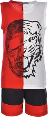 Produktbild von Shialy Jungen Set Tanktop und Shorts Rot 152