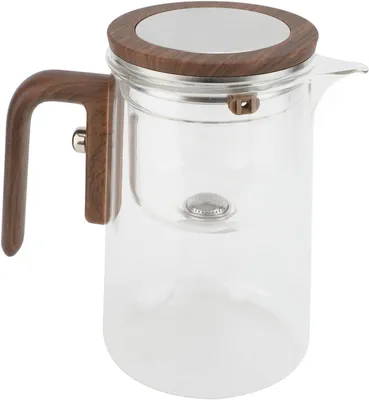 Produktbild von Teekanne aus Glas mit Sieb 800 ml und Holzgriff