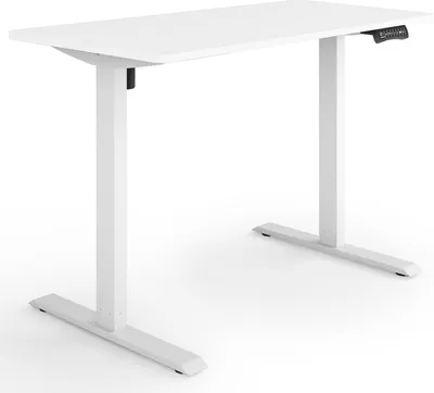 Produktbild von ESMART ETX-121WW 120x60cm Weiß Ergonomischer Steh-Sitz-Schreibtisch Stufenlos elektrisch höhenverstellbar 73,5-123,5 cm 3x Memory Aktivitätserinnerung Soft-Start/Stopp Schnelle Montage