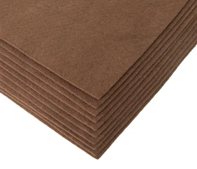 Bastelfilz Bögen 10er-Pack flex Filz DIN A4, Stärke 1,5-2mm, Filzplatte, rehbraun