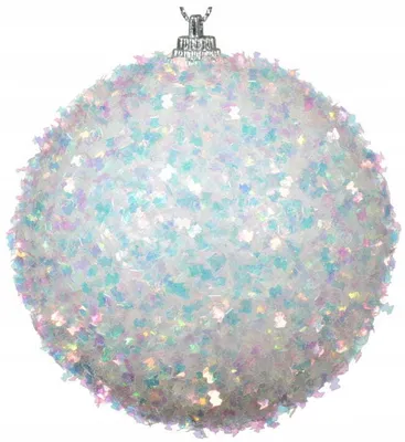 Productafbeelding van Kerstbal foam d8l8h8 cm winterwit I Decoris