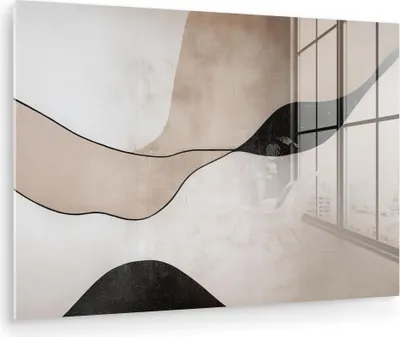 Produktbild von MuchoWow Glasbilder - Bilder auf Wandbild - Foto auf Glas Konturlinien - Abstrakte Landschaft 120x80 cm Wanddekoration aus Glas - Acrylglasbild - Acrylbilder - Abbildung