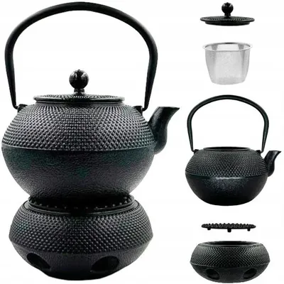 Produktbild von Brunbeste Gusseiserne Teekanne 0,8 L mit Stövchen Schwarz