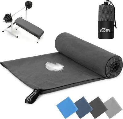 Zdjęcie produktu dla Ręcznik z mikrofibry, 4 kolory i 7 rozmiarów, kompaktowe ręczniki z mikrofibry, ręcznik fitness, ręcznik sportowy, do użytku na świeżym powietrzu, na plaży, na kempingu, w saunie, na siłowni