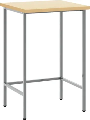 Image de Table d'angle grise 55 x 55 x 85 cm en acier et bois de qualité supérieure
