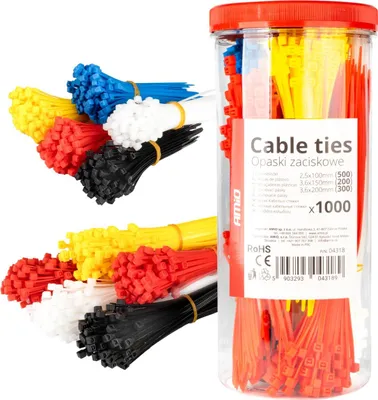 Immagine prodotto di Set di fascette colorate 1000 pezzi AMIO-04318 per organizzazione e
