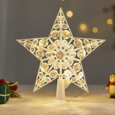 Weihnachtsbaumstern LED 23 cm Acrylperlen warmweiß