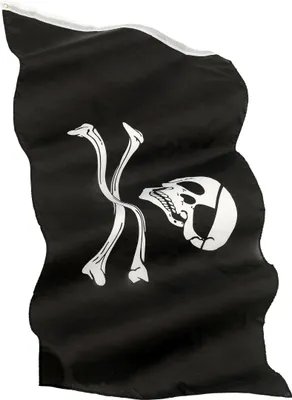 Produktbild von Piratenflagge Totenkopf Party-Deko schwarz-weiss 150x90cm - Einheitsgröße