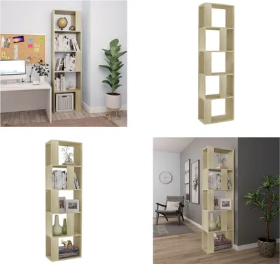 Produktbild von vidaXL Bücherregal/Raumteiler Sonoma Eiche 45x24x159 cm Holzwerkstoff - Bücherschrank - Bücherschränke - Bücherregal - Bücherregale