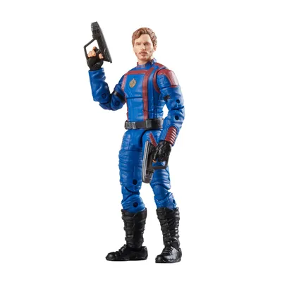 A full-body shot of a Star-Lord action figure.