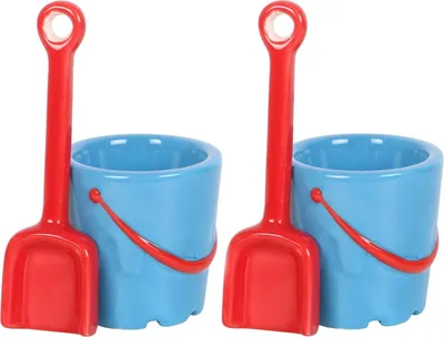 Produktbild von Something Different - Schlapphut - Eierbecher Set, Keramik 2er-Pack SD5798 (Einheitsgröße) (Blau/Rot)