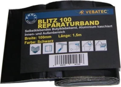 Produktbild von Vebatec BLITZ BUTYL REPARATURBAND Alu-schwarz 100mmx1,5m