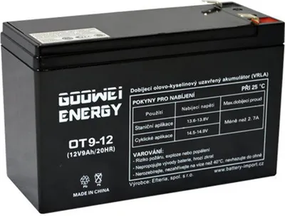 Immagine prodotto di GOOWEI ENERGY Batteria al piombo acido senza manutenzione AGM OT9-12 F2, 12V, 9Ah