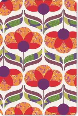 Produktbild von MuchoWow® Mauspad Mousepad Retro - Flower Power - Vintage - Farben 18x27 cm - Mousepads - Maus Mat - Pad - Mausunterlage