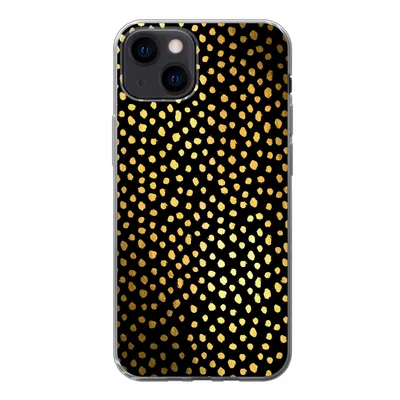 Produktbild von MuchoWow® Handyhülle Schutzhülle Hülle für iPhone 13 Polka dots - Gold - Schwarz Silikon Softcase Handy Hülle - Karteninhaber