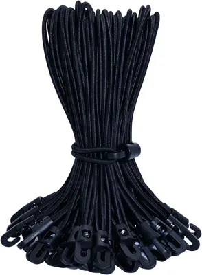 Produktbild von 25 Stück Spanngummis mit Haken, 30 cm lange Gummispanner, vielseitige Planenspanner für Planen, Plakate, Zelte, Banner und Pavillons, Schwarz