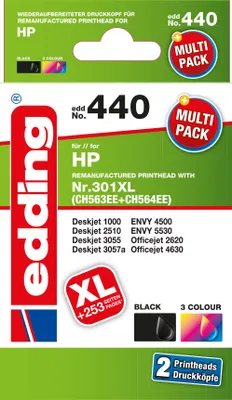 Obrázok produktu pre Edding EDD-440 - HP - čierna - Deskjet 1000 - Deskjet 2510 - Deskjet 3055 - Deskjet 3057a - ENVY 4500 - ENVY 5530 - Officejet 2620,... - Box (EDD-440)
