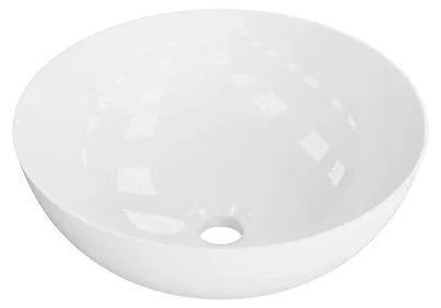 Produktbild von LAVITA Aufsatzwaschtisch Round | Aufsatzwaschbecken Rund | Waschbecken Ohne Überlauf und Hahnloch | Aus hochwertigem Porzellan | Waschtisch | 41,5x41x14 cm | Weiß Glanz