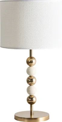 Produktbild von BELIANI Tischlampe Messing u. Beige Metall mit Stoffschirm Trommelform 58 cm Hoch Modern Langes Kabel mit Schalter Schlaf- u. Wohnzimmer Beleuchtung