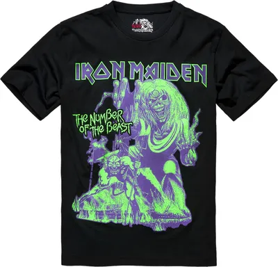 Produktbild von Brandit Iron Maiden Number Of The Beast I Kurzarm-t-shirt Lila 2XL Mann Lila 2XL