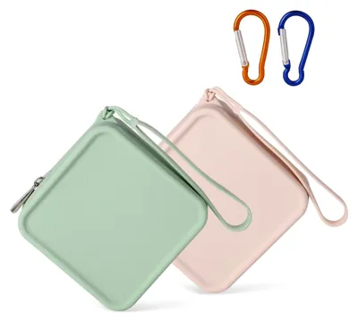 Produktbild von 2 Stück Hunde Leckerli Beutel, Silikon Leckerlibeutel Klein mit Reißverschluss für Hunde und Katzen (Grün, Beige)