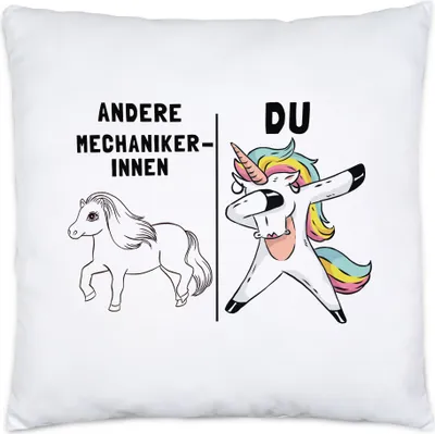 Produktbild von Andere Mechanikerinnen Du Kissen Inkl. Füllung Pferd Einhorn Humor Lustig Unicorn Geschenk Apotheke