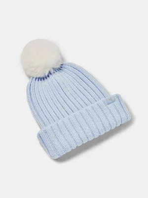 Produktbild von Under Armour W Halftime Pom Beanie-Blau 1386637-464__OSFM