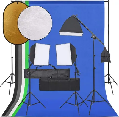 Obrázok produktu pre Fotografické vybavenie so svetlami, pozadím a reflektorom