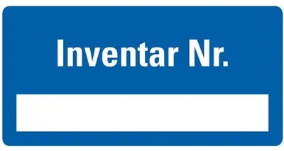 Produktbild von Dreifke® Aufkleber I Inventaretikett Inventar-Nr., blau, Folie, Klappkaschier...