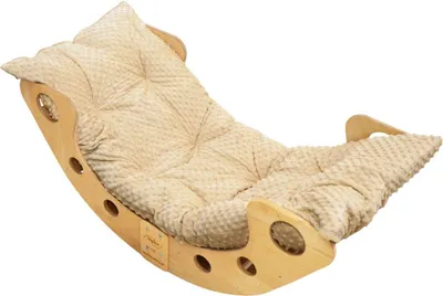 Image de Bascule en bois Montessori XL avec coussin pliable pour enfants