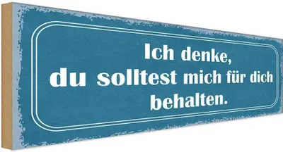 Produktbild von vianmo Holzschild 10x27 cm ich denke du solltest mich für Dekoration