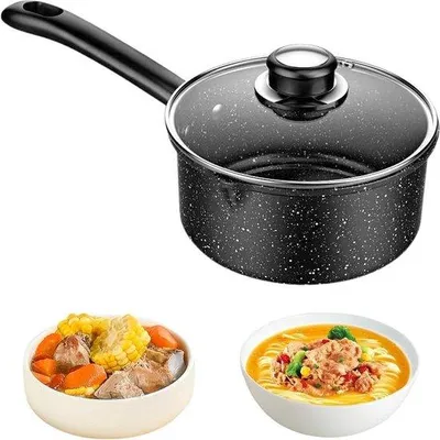 Produktbild von Induktionskochgefäß 16 cm, 1,5 Liter, Stahl, Deckel, Selbstschmoreneffekt