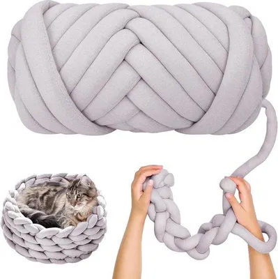 Image de Laine épaisse gris clair, 500 g
