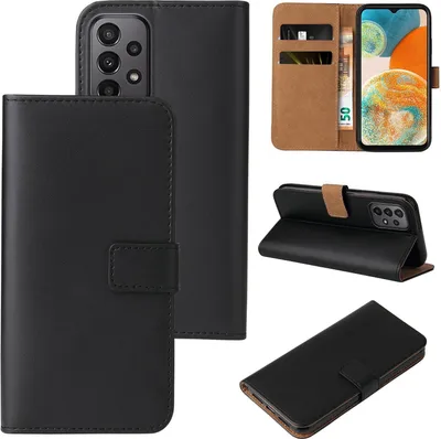 Produktbild von Handy Hülle für Samsung Galaxy A23 5G Klapphülle Bookcase Flip Cover Handy Tasche Etui Farbe: Schwarz