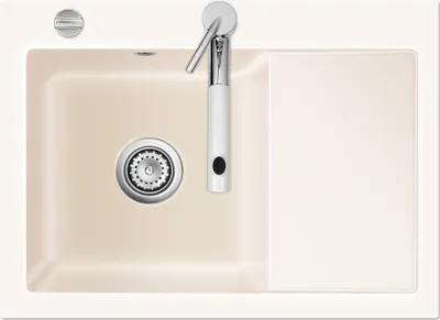 Produktbild von Flächenbündige Spüle MERA 70 F Magnolie mit Becken links u. Excenterbedienung