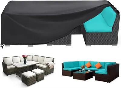 Produktbild von Gartenmöbelabdeckung, Schutzhülle für Gartenmöbel, wasserdichtes 420D Oxford-Gewebe, Schwarz (270x180x89cm)