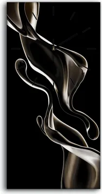 Produktbild von Wanduhr Bürouhr Leinwand Bild Geräuschlos Kunstdruck 30x60 Abstrakte Kunst - schwarze Hände