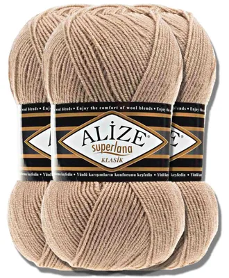 Imagen del producto de Alize 3x 100g Superlana Klasik, hilo de lana, color sólido, ideal para tejer a crochet o a dos agujas (5)