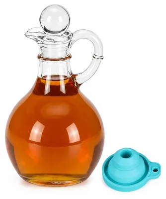 Glaskaraffe 350 ml mit Trichter, Retro-Design, transparent