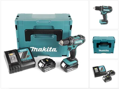 Immagine prodotto di Makita DDF 482 RFJ Trapano avvitatore a batteria 18V / 62Nm in valigetta Makpac + 2x Batterie 3,0 Ah + Caricabatterie