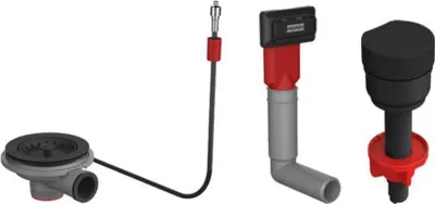 Produktbild von Franke Ablaufgarnitur Mattschwarz inkl. Drehknopf, mit Stecker und eckigem Überlauf 112.0658.446