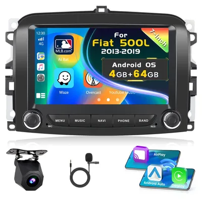 Immagine prodotto di Autoradio per Fiat 500L (2013-2019) | Schermo touchscreen da 7 pollici | CarPlay e navigazione wireless