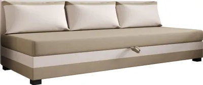 Produktbild von AURA SOFA  Boxspringbett  ROLAND BIZ 120x195 Komplett-Set mit Bonell Matratze, Polsterbett mit Bettkästen -  Hellbeige/Bronze, SAWANA 01/24