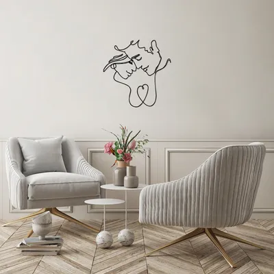 Immagine prodotto di Wallity, Love- TNL2272, Nero, Altre decorazioni per la casa, 72 x 71 cm, 100% metallo (Spessore: 1