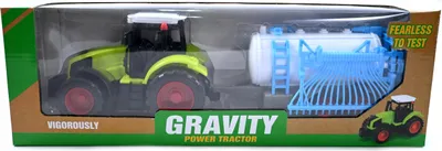 Zdjęcie produktu dla Ciągnik Zielony Traktor Z Przyczepą Cysterna Beczkowóz Maszyna Rolnicza